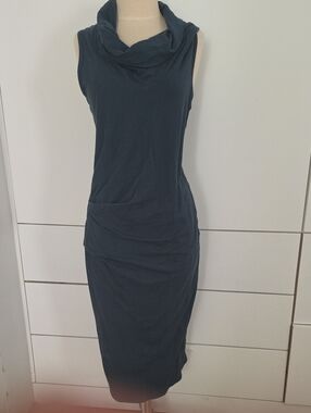 James Perse Sleeveless Cowl Midi Dress in Deep Teal